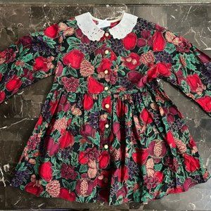 90's Vintage Girl's Christmas Holiday Dress - Size 5/6